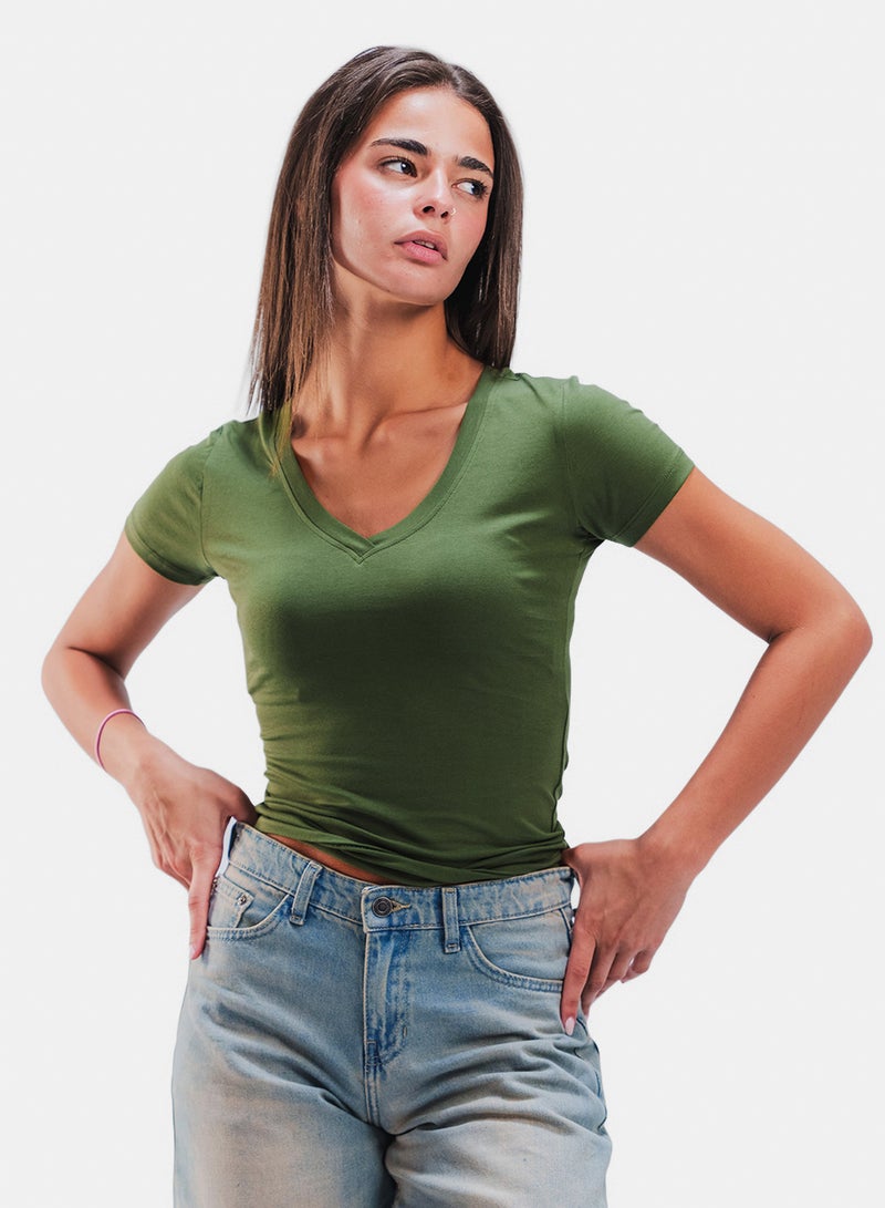 V-Neck Short Sleeve Top